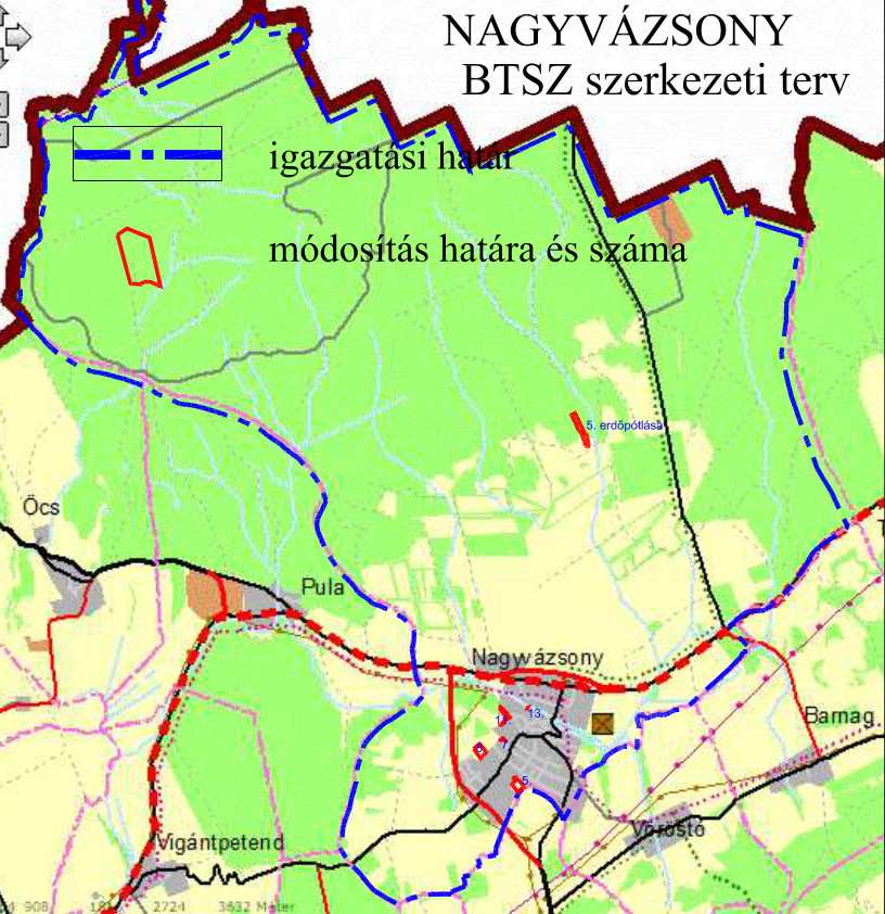 A Balaton Törvény övezeteinek igazolása: Az Btv. szerkezeti tervén a módosítás 5.