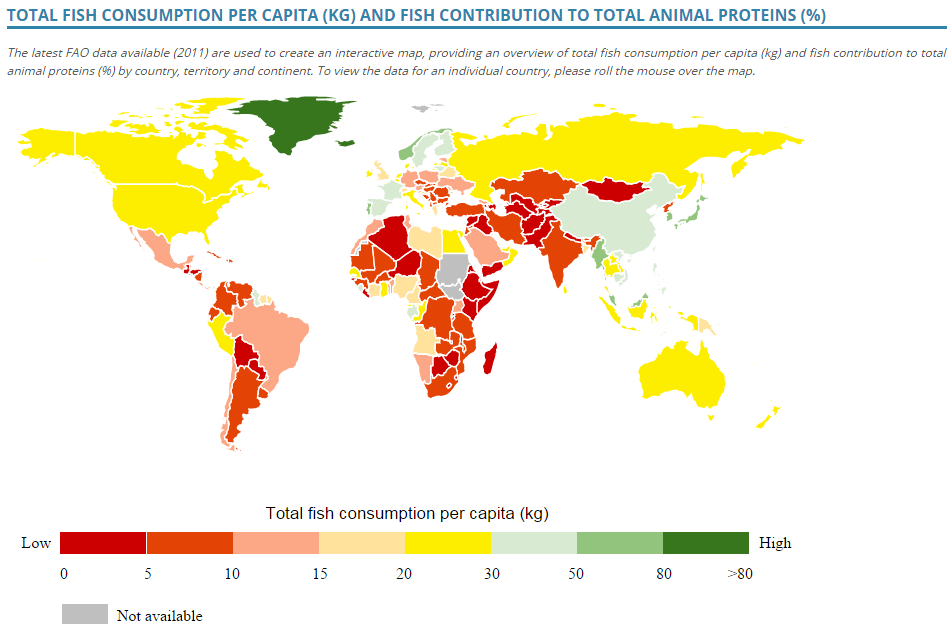 Halfogyasztás nemzetközi viszonylatban Mennyi halat fogyasztunk