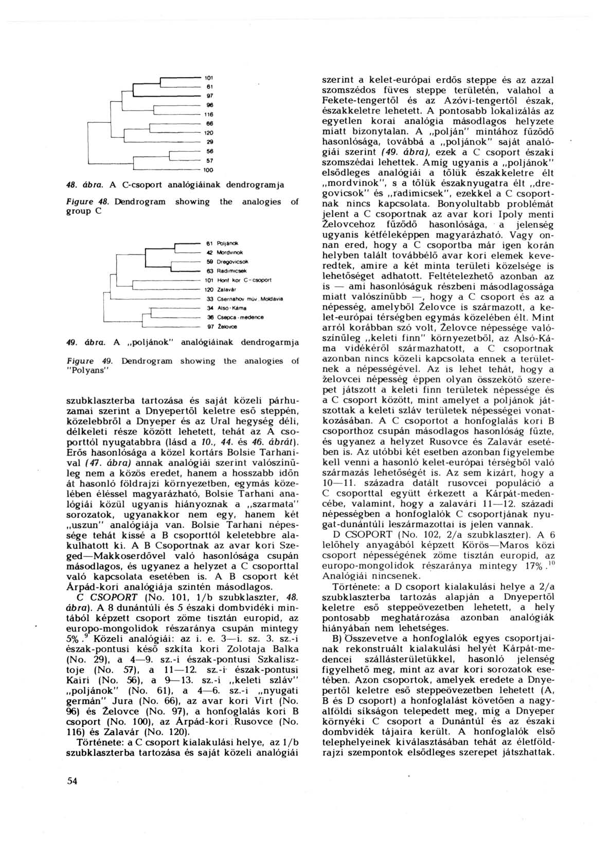 101 61 48. ábra. A C-csoport analógiáinak dendrogramja Figure 48.
