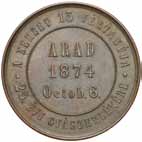 534 535 537 536 538 539 534. Ferenc József (1848 1916) érem 1867 (Zn) 28,63 g Uncirculated! 100 Ferenc József és Erzsébet királyné budai koronázásának emlékére. 535. érem 1867 (Zn) 16,63 g VF 50 Ferenc József és Erzsébet királyné budai koronázásának emlékére.