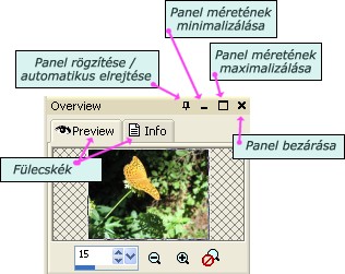 Eszközbeállítások panel (Tool Options Palette) Az Eszközbeállítások panel nagyon fontos szerepet tölt be, hiszen az imént ismertetett Eszközök eszközsoron kiválasztott eszközök tulajdonságait itt