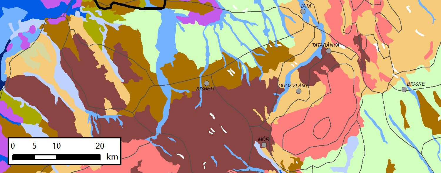A kisalföldi meszes homokpuszta katonai használatú területeinek élővilága 57 Földtani és talajtani adottságok A Győr Tatai-teraszvidék és a vizsgált területek földtani adottságait alapvetően a Duna