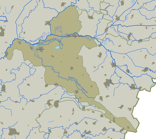 1-1. ábra A tervezési terület A vízgyűjtő-gazdálkodási tervezési alegység területén a 17-19. században végzett folyószabályozások, valamint a 19-20.