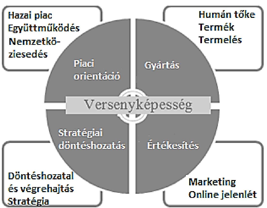 A magyar kisvállalatok versenyképességének vizsgálata regionális összehasonlításban 313 Az új modellben a kisvállalati versenyképességet a következőképpen definiáljuk: a kisvállalati versenyképesség