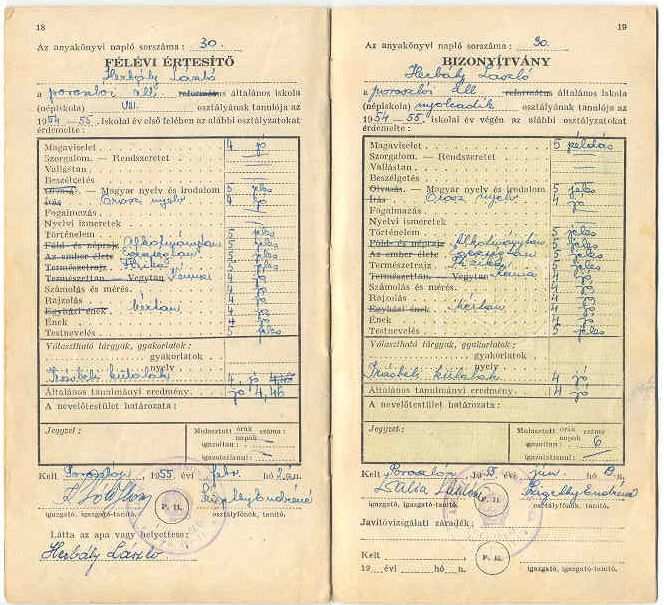 Az alapfokú iskolai oktatásban használt egyes nyomtatványok Keménykötésű, 24 számozott oldalból állt. Debrecen város és a Tiszántúli Református Egyházkerület könyvnyomdájában készült 1947-ben.