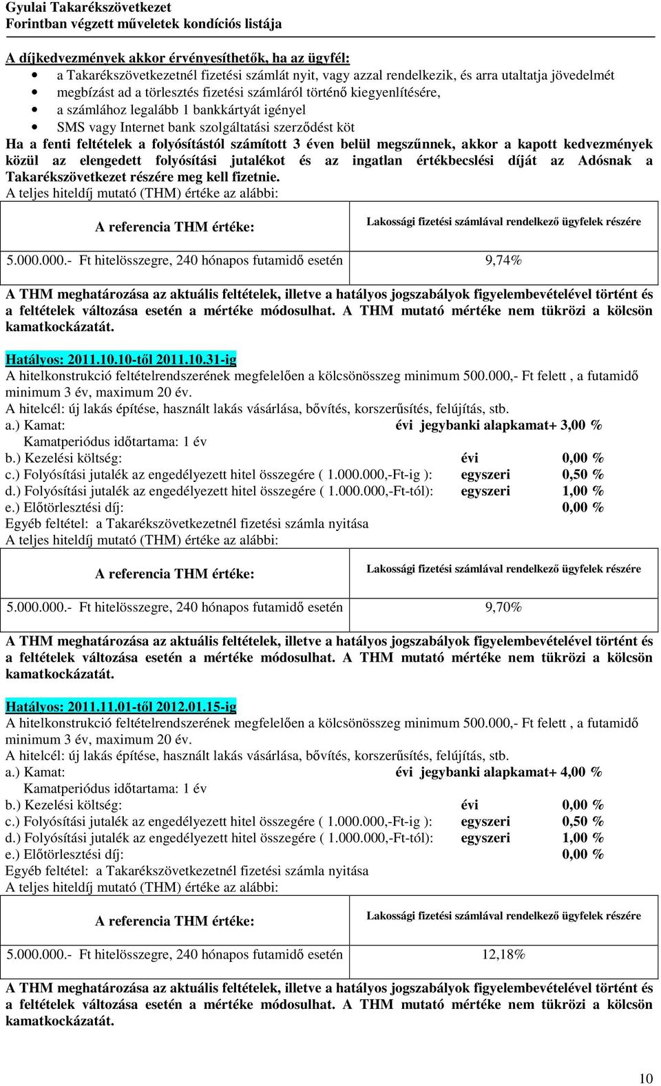 a kapott kedvezmények közül az elengedett folyósítási jutalékot és az ingatlan értékbecslési díját az Adósnak a Takarékszövetkezet részére meg kell fizetnie.