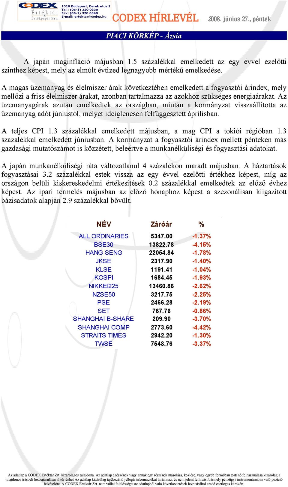 Az üzemanyagárak azután emelkedtek az országban, miután a kormányzat visszaállította az üzemanyag adót júniustól, melyet ideiglenesen felfüggesztett áprilisban. A teljes CPI 1.