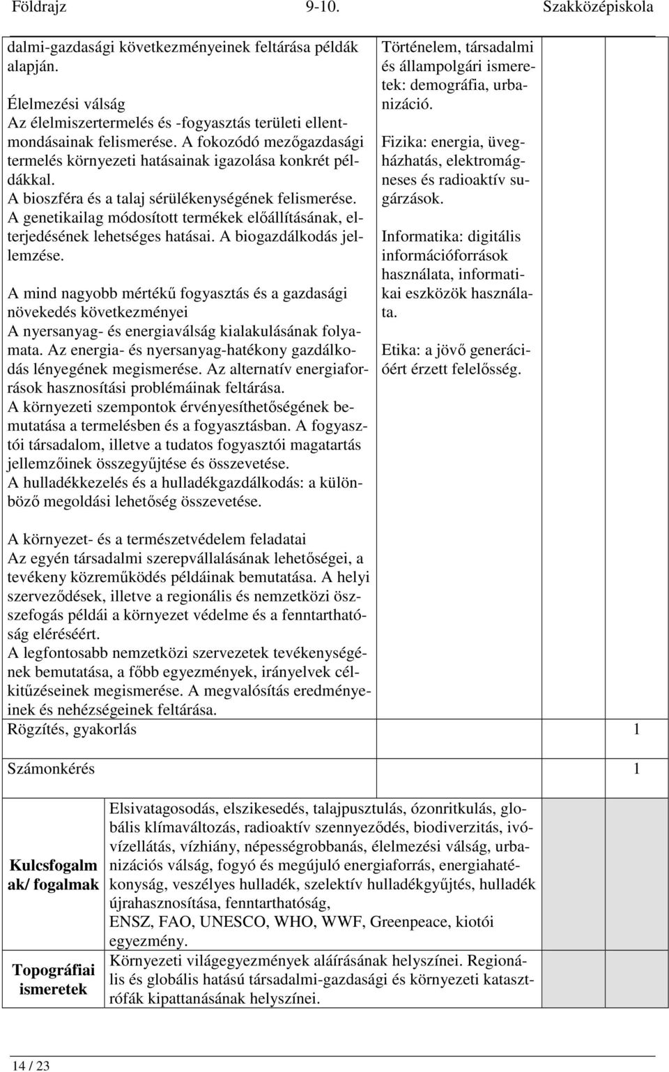 A genetikailag módosított termékek előállításának, elterjedésének lehetséges hatásai. A biogazdálkodás jellemzése.