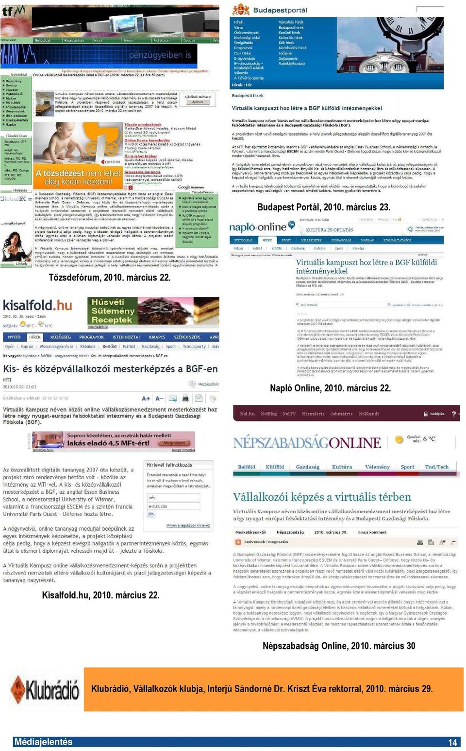 március 30 Klubrádió, Vállalkozók klubja, Interjú Sándorné Dr.