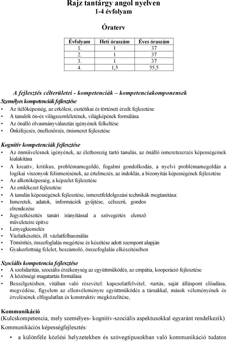 világszemléletének, világképének formálása Az önálló olvasmányválasztás igényének felkeltése Önkifejezés, önellenırzés, önismeret fejlesztése Kognitív kompetenciák fejlesztése Az önmővelésnek