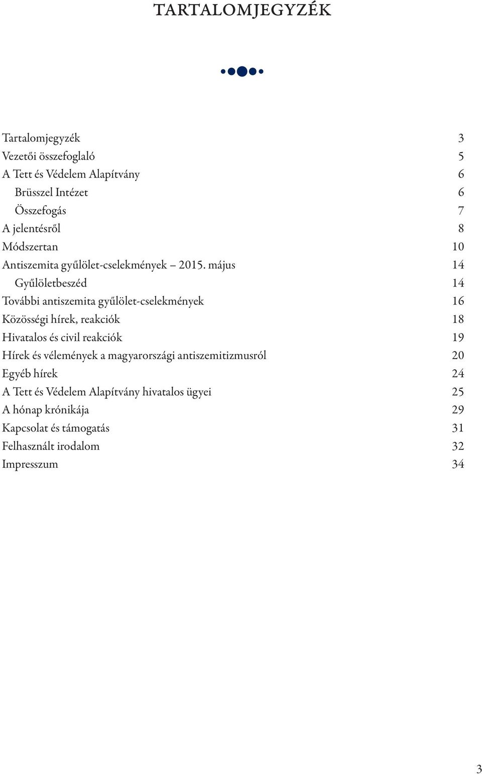 május 14 Gyűlöletbeszéd 14 További antiszemita gyűlölet-cselekmények 16 Közösségi hírek, reakciók 18 Hivatalos és civil reakciók 19