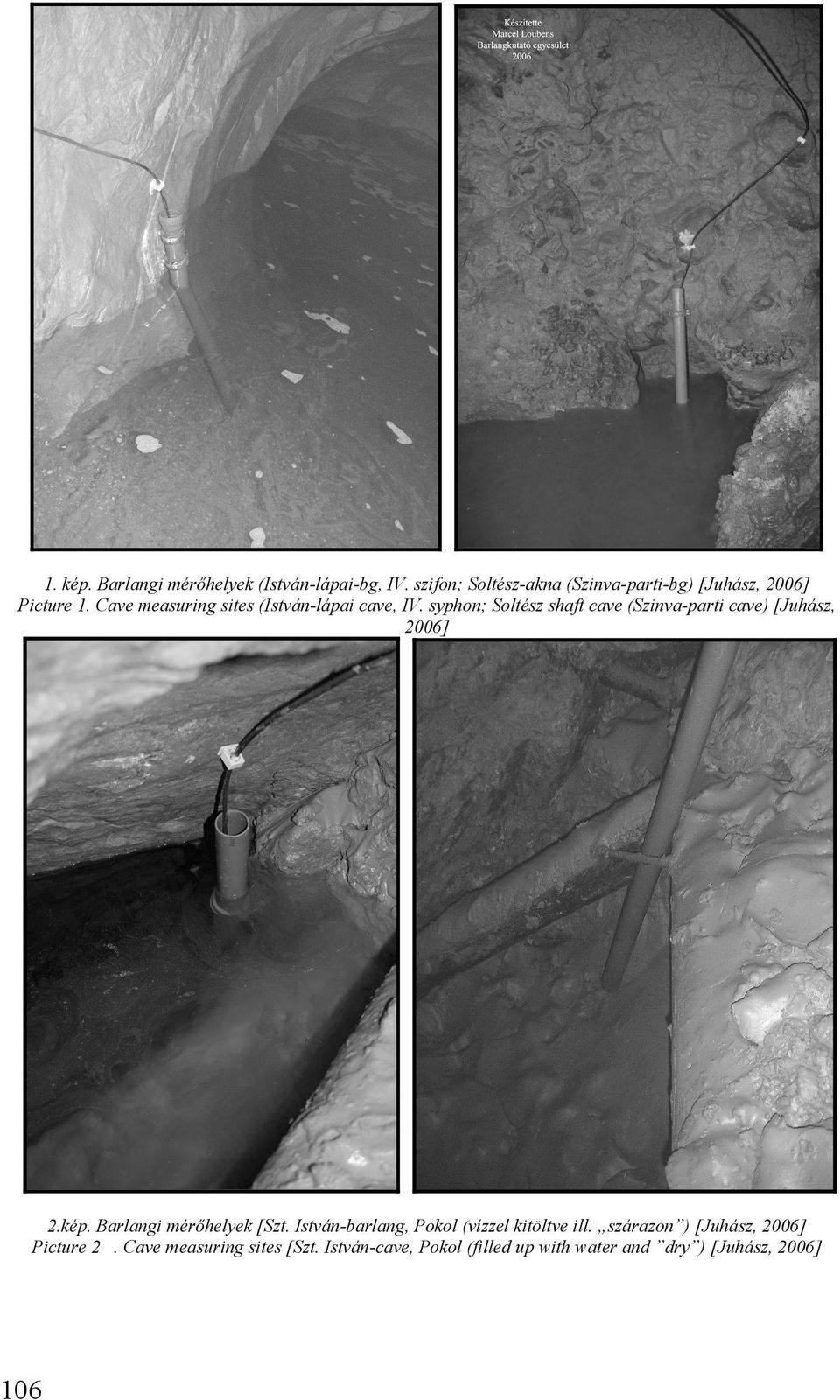 Cave measuring sites (István-lápai cave, IV.