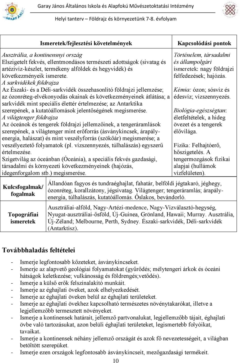 értelmezése; az Antarktika szerepének, a kutatóállomások jelentőségének megismerése.