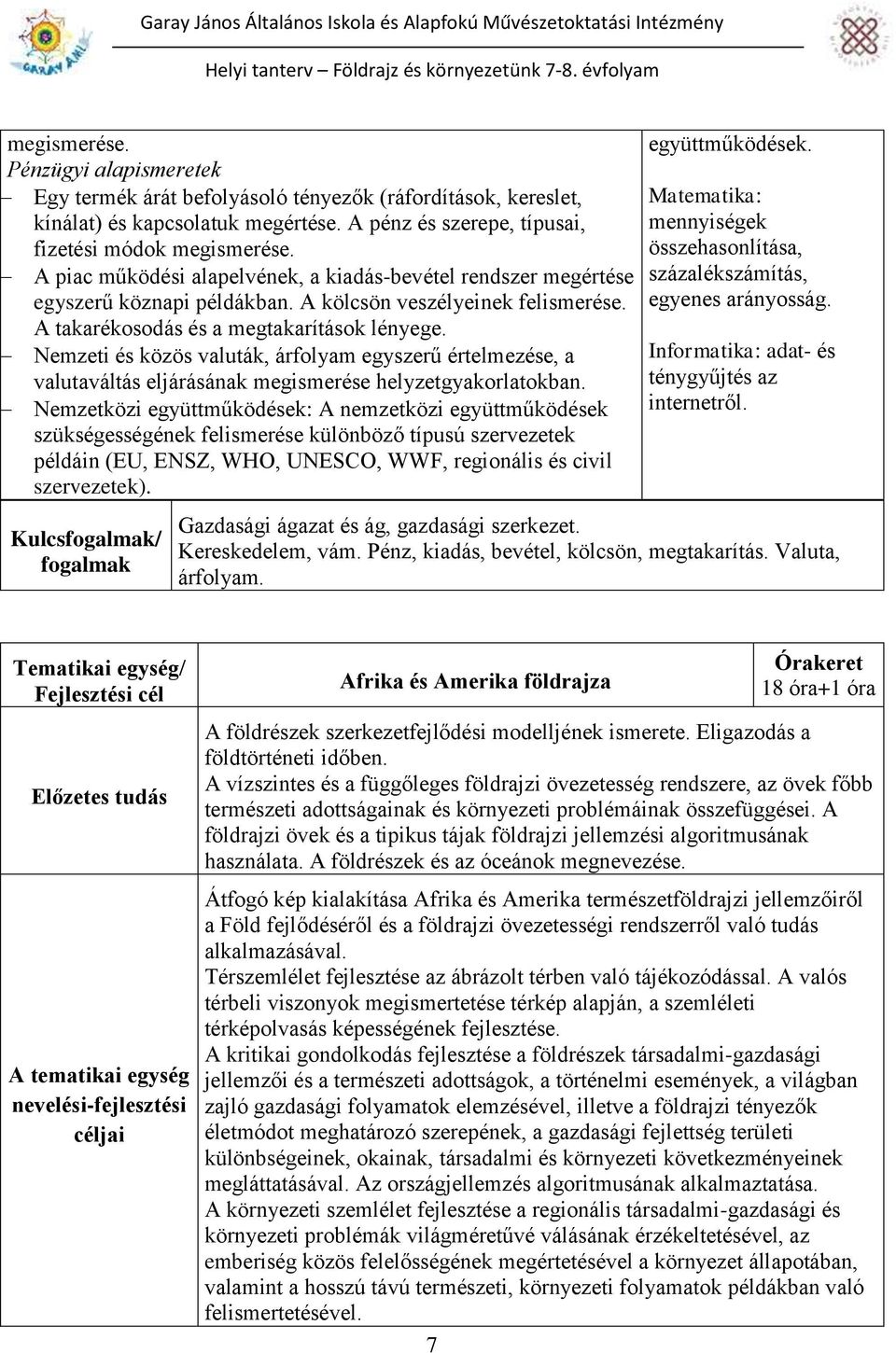 Nemzeti és közös valuták, árfolyam egyszerű értelmezése, a valutaváltás eljárásának megismerése helyzetgyakorlatokban.