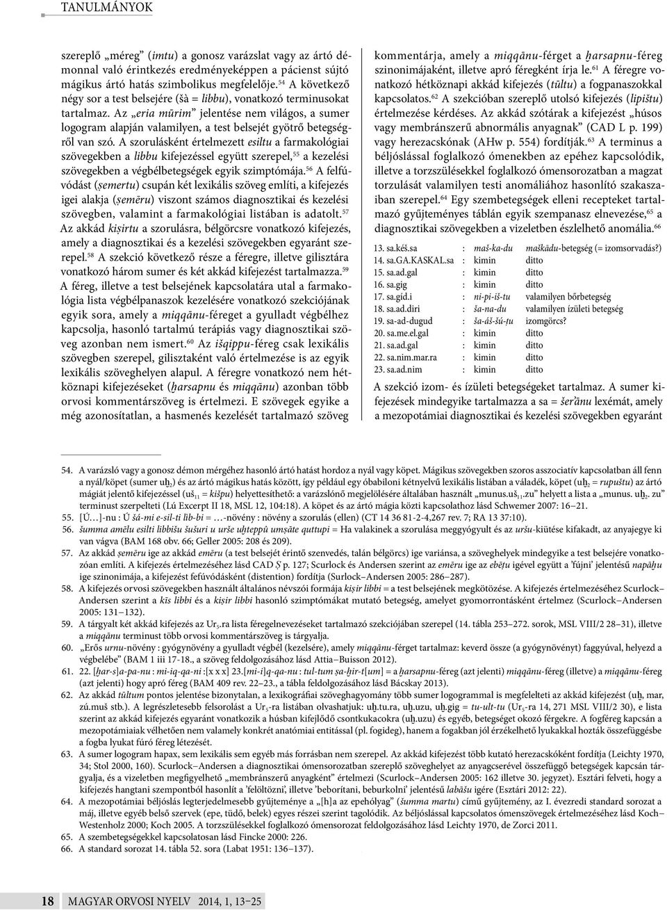 Az eria mūrim jelentése nem világos, a sumer logogram alapján valamilyen, a test belsejét gyötrő betegségről van szó.
