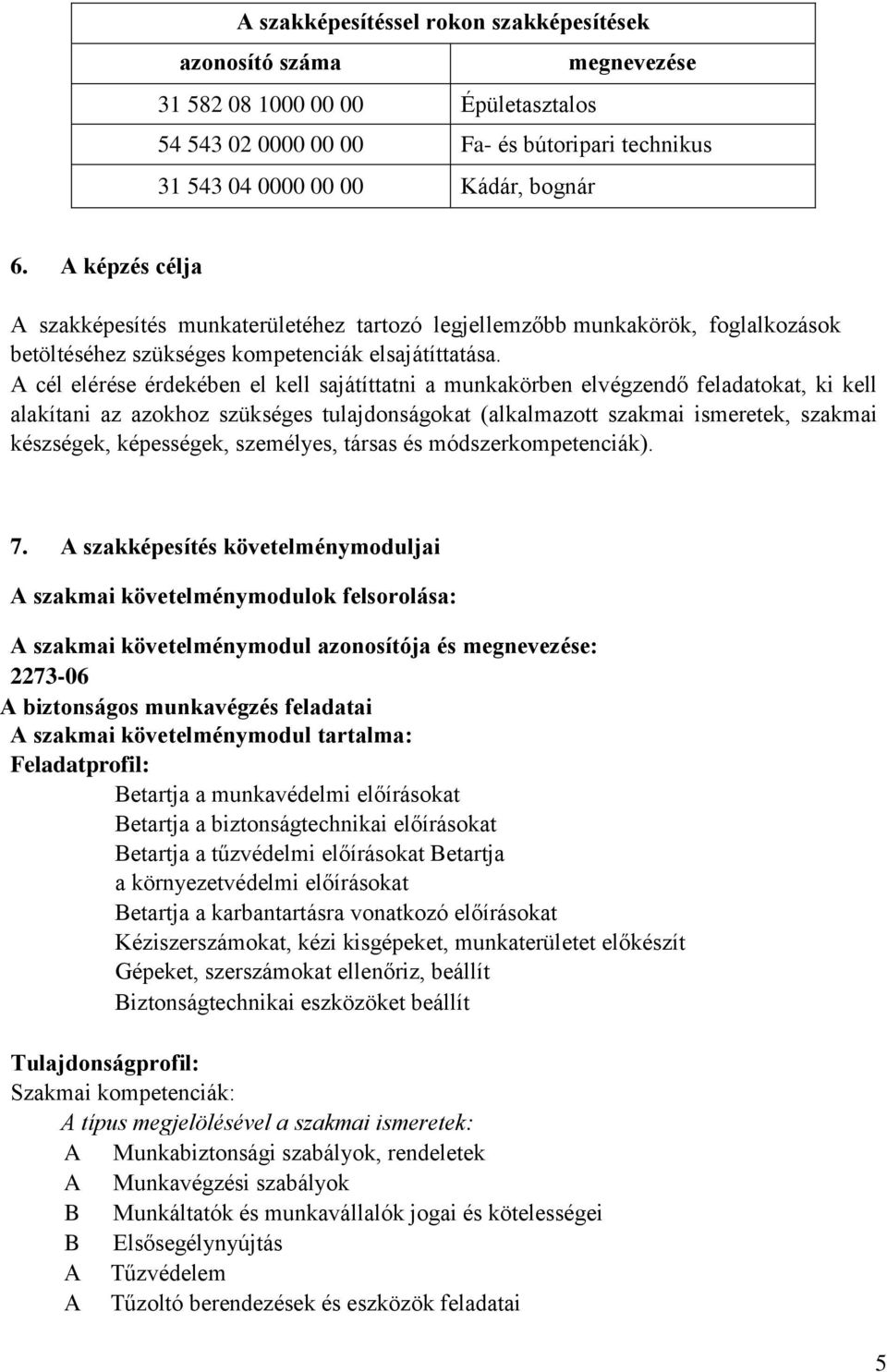 A cél elérése érdekében el kell sajátíttatni a munkakörben elvégzendő feladatokat, ki kell alakítani az azokhoz szükséges tulajdonságokat (alkalmazott szakmai ismeretek, szakmai készségek,
