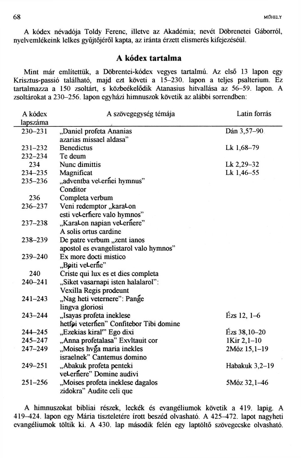 Ez tartalmazza a 150 zsoltárt, s közbeékelődik Atanasius hitvallása az 56-59. lapon. A zsoltárokat a 230-256.