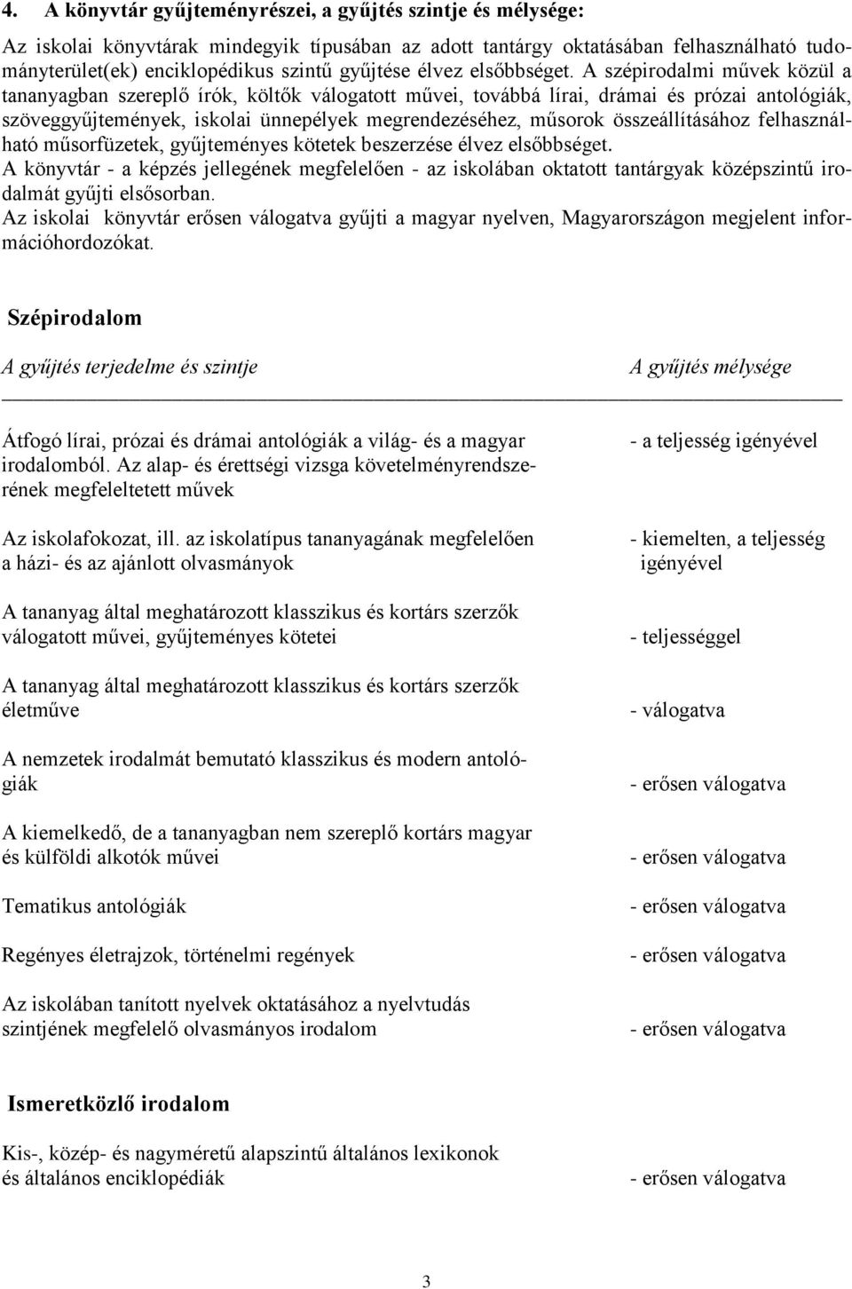 A szépirodalmi művek közül a tananyagban szereplő írók, költők válogatott művei, továbbá lírai, drámai és prózai antológiák, szöveggyűjtemények, iskolai ünnepélyek megrendezéséhez, műsorok