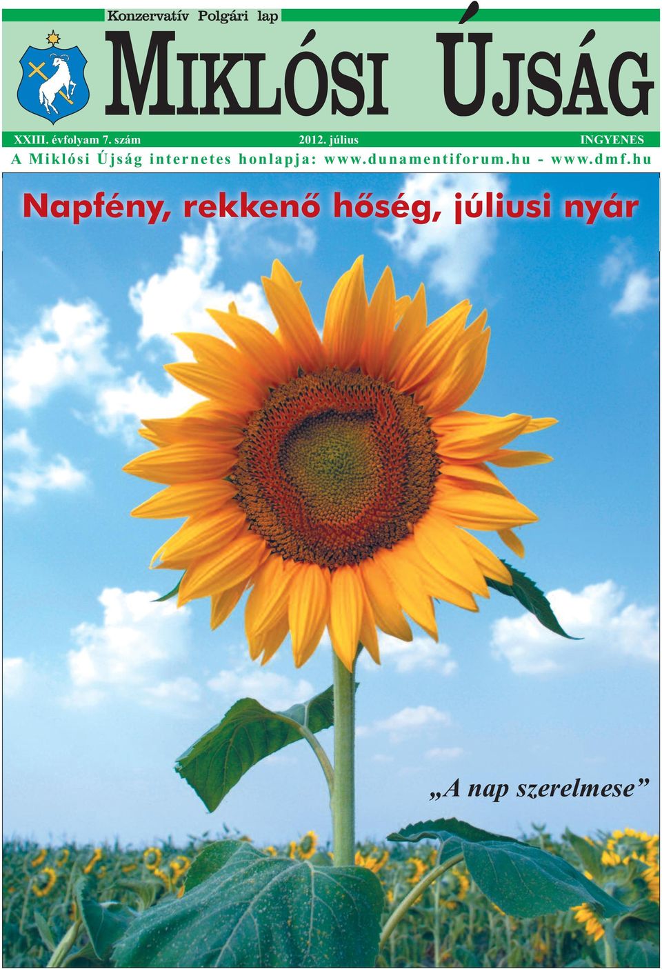 július INGYENES A Miklósi Újság internetes