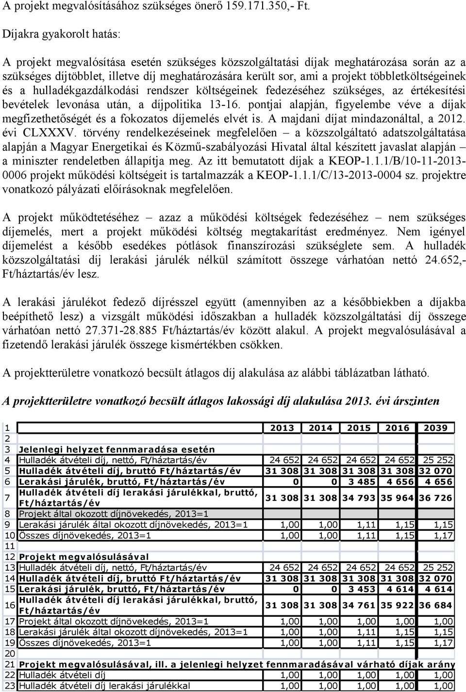 többletköltségeinek és a hulladékgazdálkodási rendszer költségeinek fedezéséhez szükséges, az értékesítési bevételek levonása után, a díjpolitika 13-16.