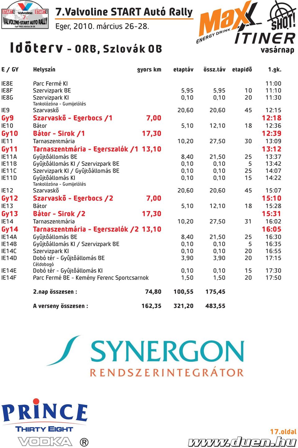 12:18 IE10 Bátor 5,10 12,10 18 12:36 Gy10 Bátor - Sirok /1 17,30 12:39 IE11 Tarnaszentmária 10,20 27,50 30 13:09 Gy11 Tarnaszentmária - Egerszalók /1 13,10 13:12 IE11A Gyûjtôállomás BE 8,40 21,50 25