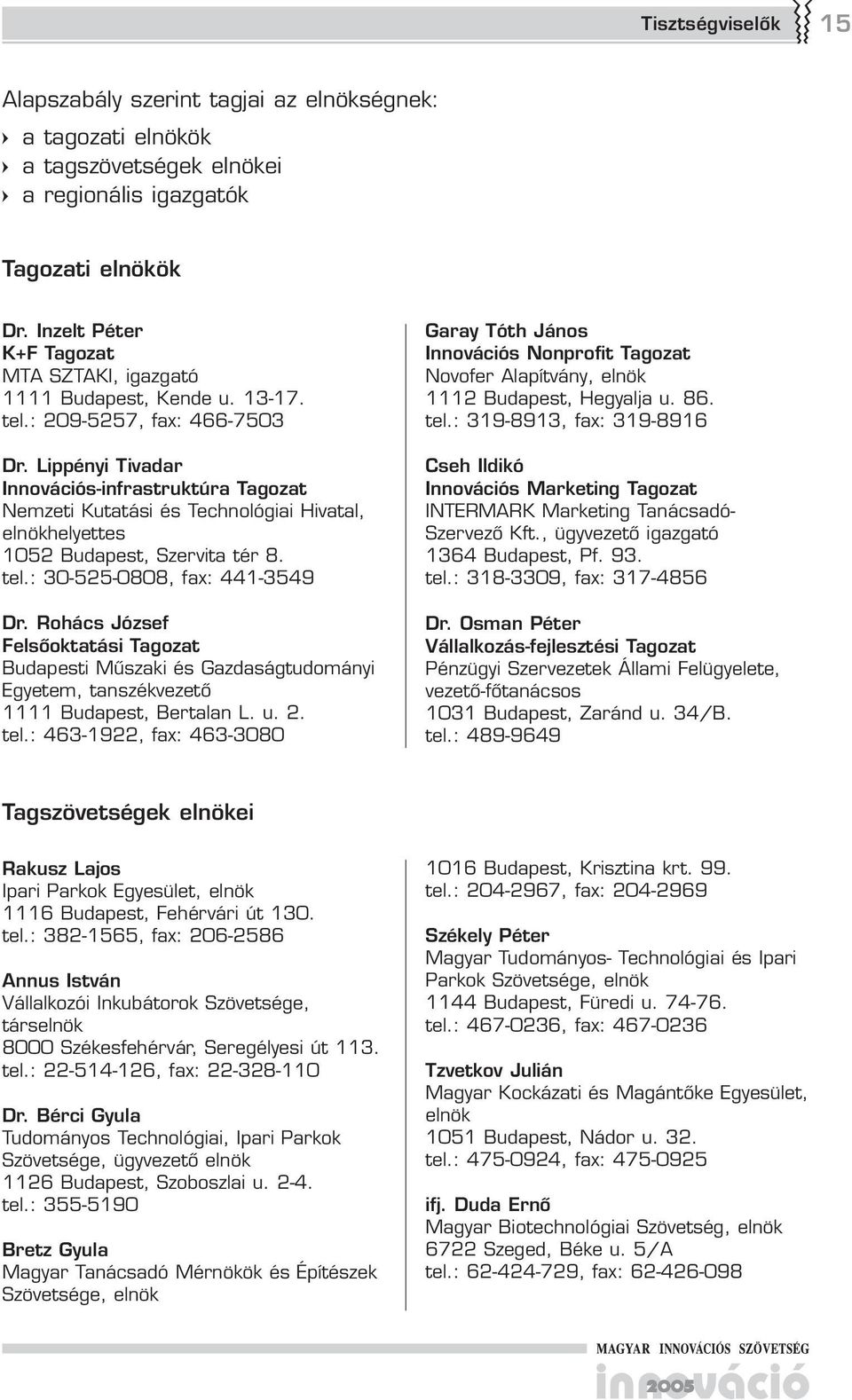 Lippényi Tivadar Innovációs-infrastruktúra Tagozat Nemzeti Kutatási és Technológiai Hivatal, elnökhelyettes 102 Budapest, Szervita tér 8. tel.: 30-2-0808, fax: 441-349 Dr.