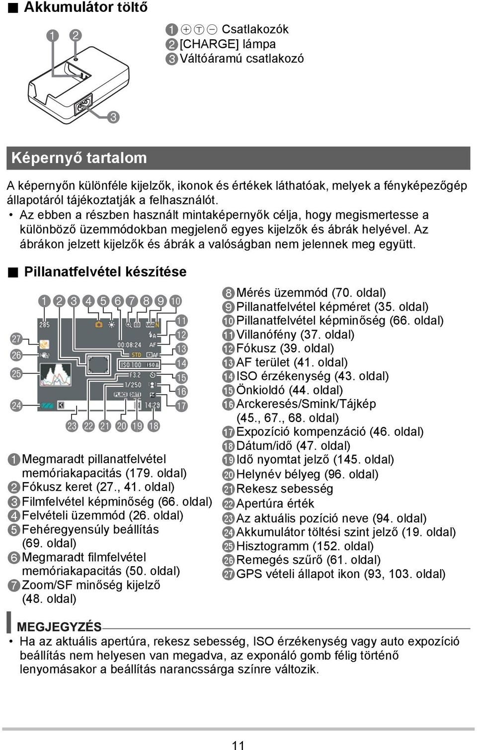 Az ábrákon jelzett kijelzők és ábrák a valóságban nem jelennek meg együtt.