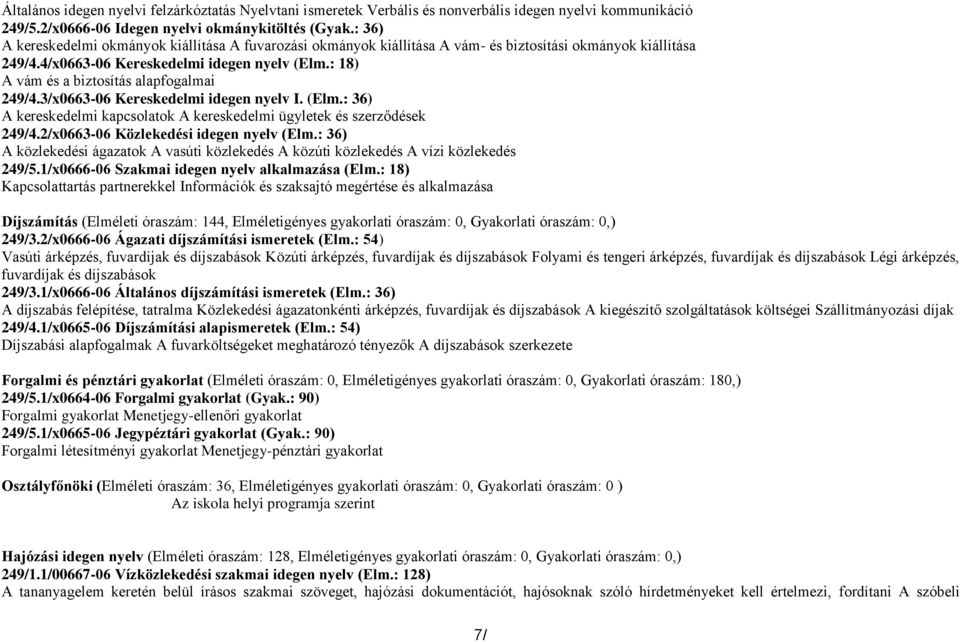 : 18) A vám és a biztosítás alapfogalmai 249/4.3/x0663-06 Kereskedelmi idegen nyelv I. (Elm.: 36) A kereskedelmi kapcsolatok A kereskedelmi ügyletek és szerződések 249/4.