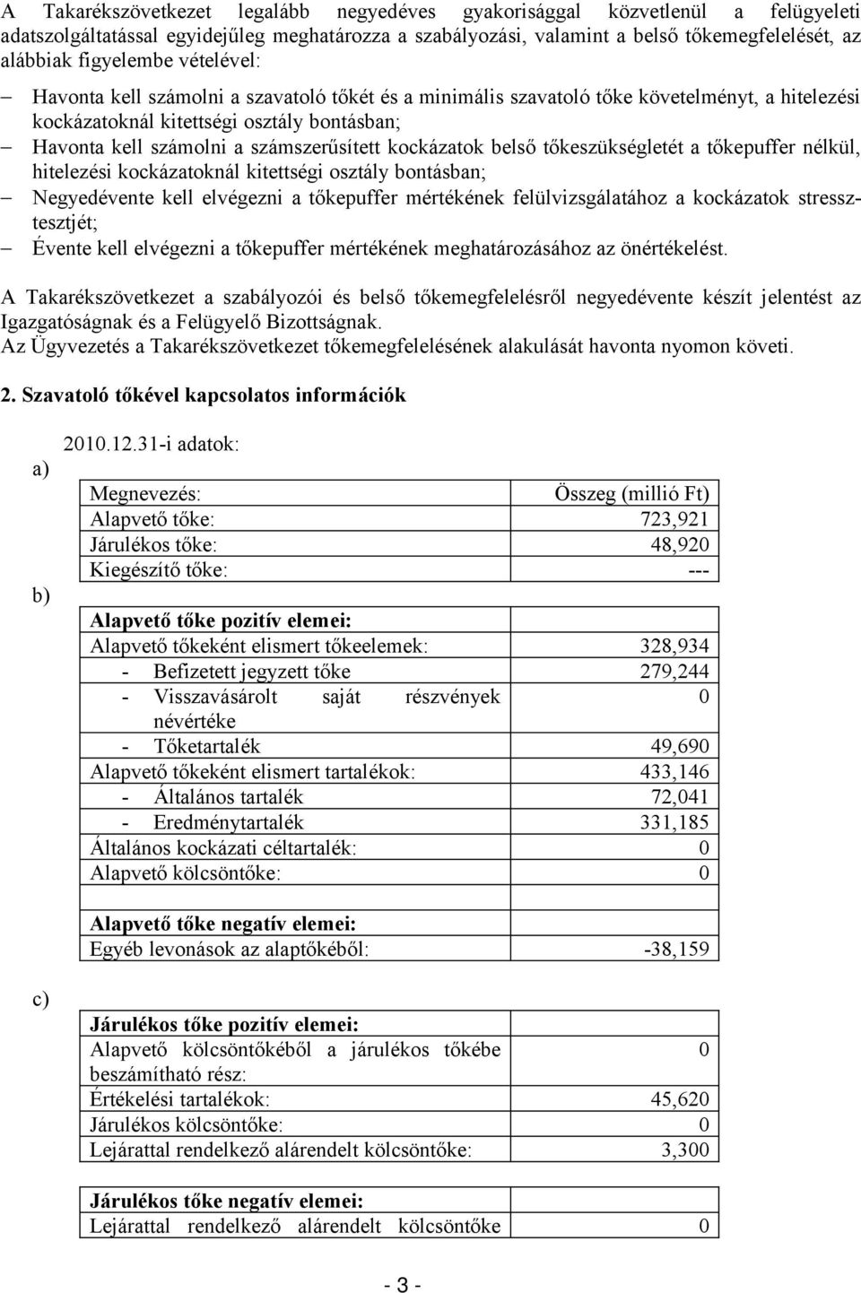 kockázatok belső tőkeszükségletét a tőkepuffer nélkül, hitelezési kockázatoknál kitettségi osztály bontásban; Negyedévente kell elvégezni a tőkepuffer mértékének felülvizsgálatához a kockázatok