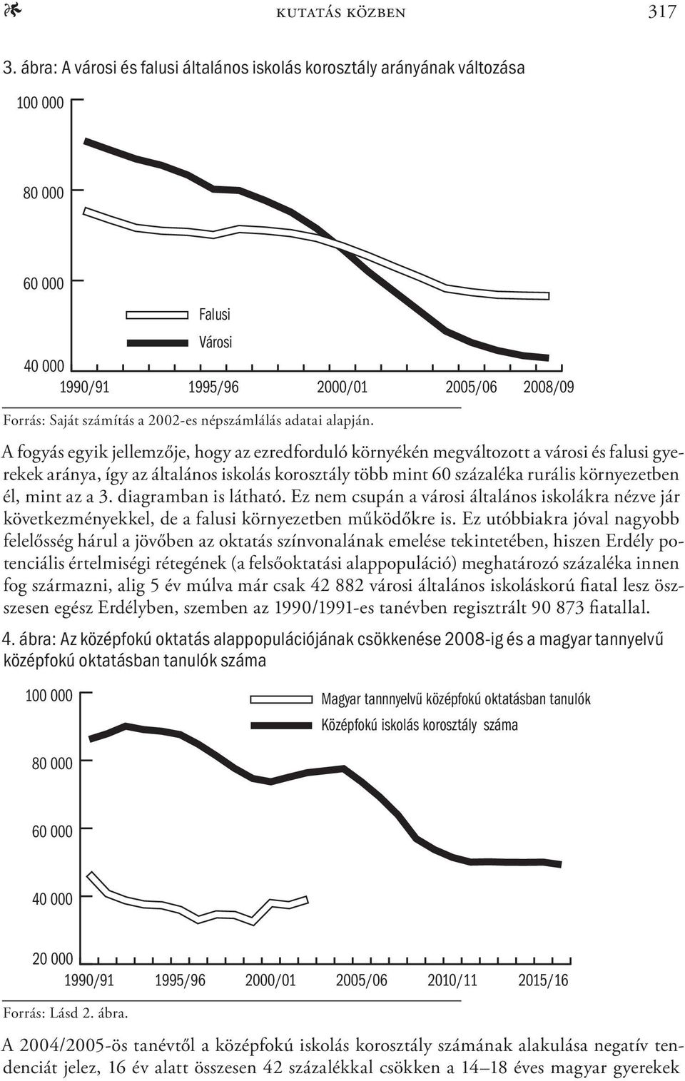 a 3. diagramban is látható. Ez nem csupán a városi általános iskolákra nézve jár következményekkel, de a falusi környezetben működőkre is.