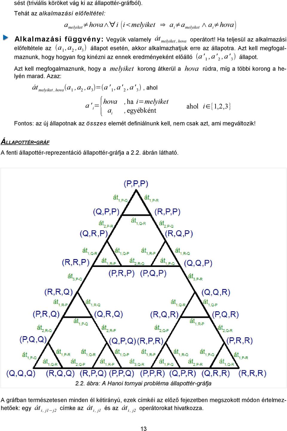 Ha teljesül az alkalmazási előfeltétele az a 1,a 2,a 3 állapot esetén, akkor alkalmazhatjuk erre az állapotra.