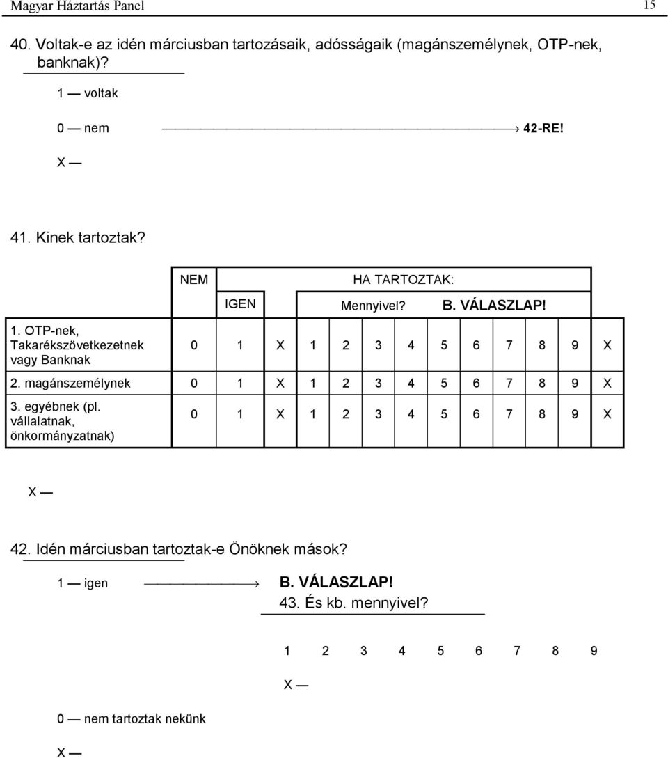 OTP-nek, Takarékszövetkezetnek vagy Banknak 0 1 X 1 2 3 4 5 6 7 8 9 X 2. magánszemélynek 0 1 X 1 2 3 4 5 6 7 8 9 X 3. egyébnek (pl.