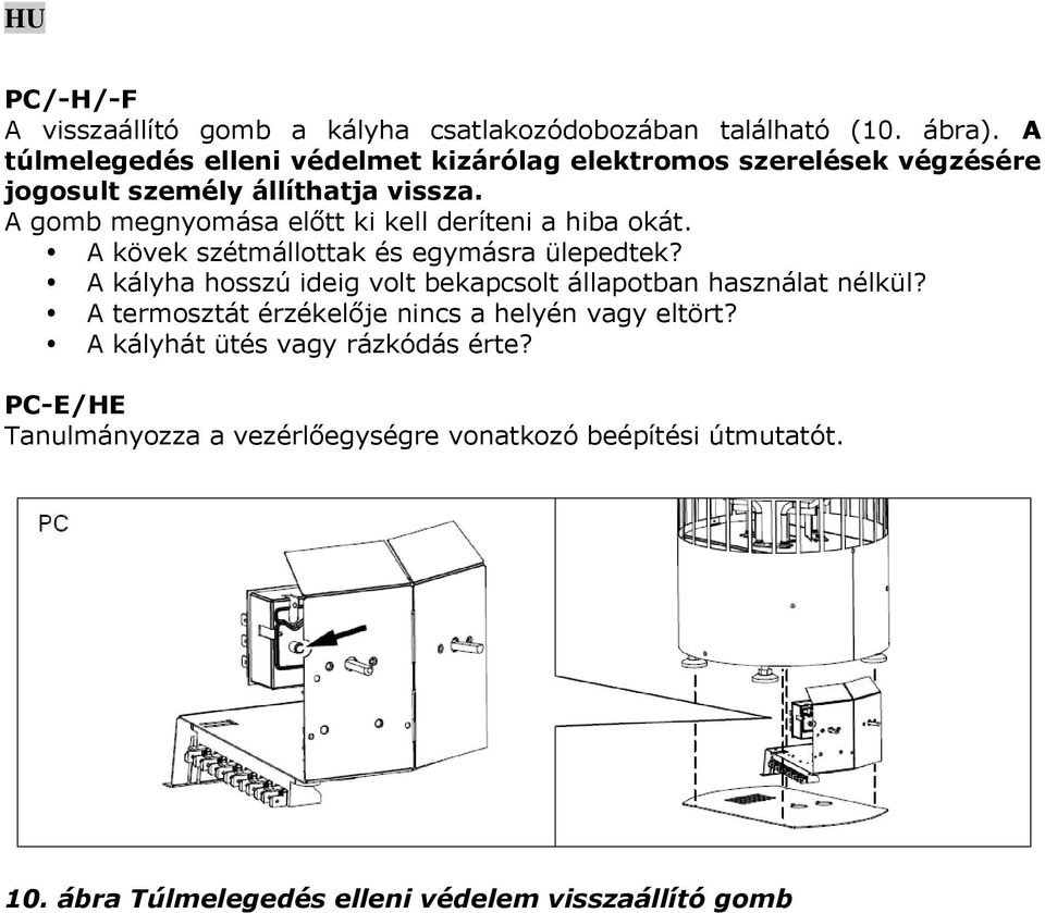 A gomb megnyomása előtt ki kell deríteni a hiba okát. A kövek szétmállottak és egymásra ülepedtek?