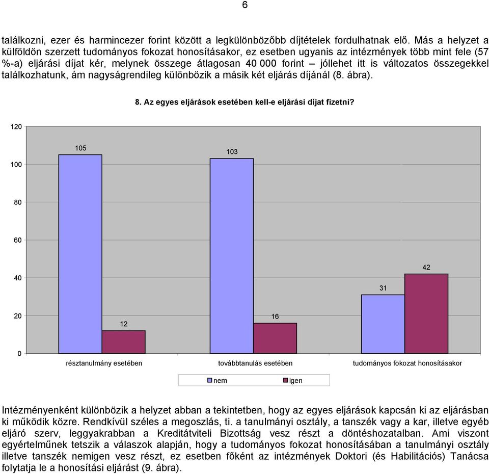 is változatos összegekkel találkozhatunk, ám nagyságrendileg különbözik a másik két eljárás díjánál (8. ábra). 8. Az egyes eljárások esetében kell-e eljárási díjat fizetni?