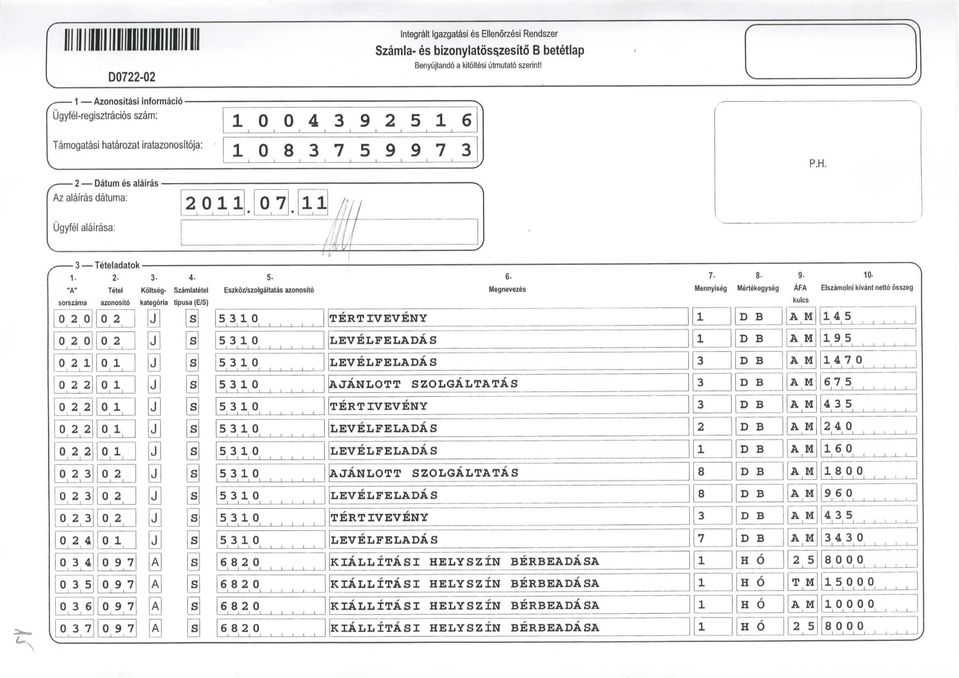 ** S Teteadatok. - - 4-5- "A" Tete Kotseg- Szamatete Eszkoz/szogatatds azonosto :,orszpma azonosto kategdra tpusa (E/S) 5 6 7 9 7 97 97 I ' ' 5.