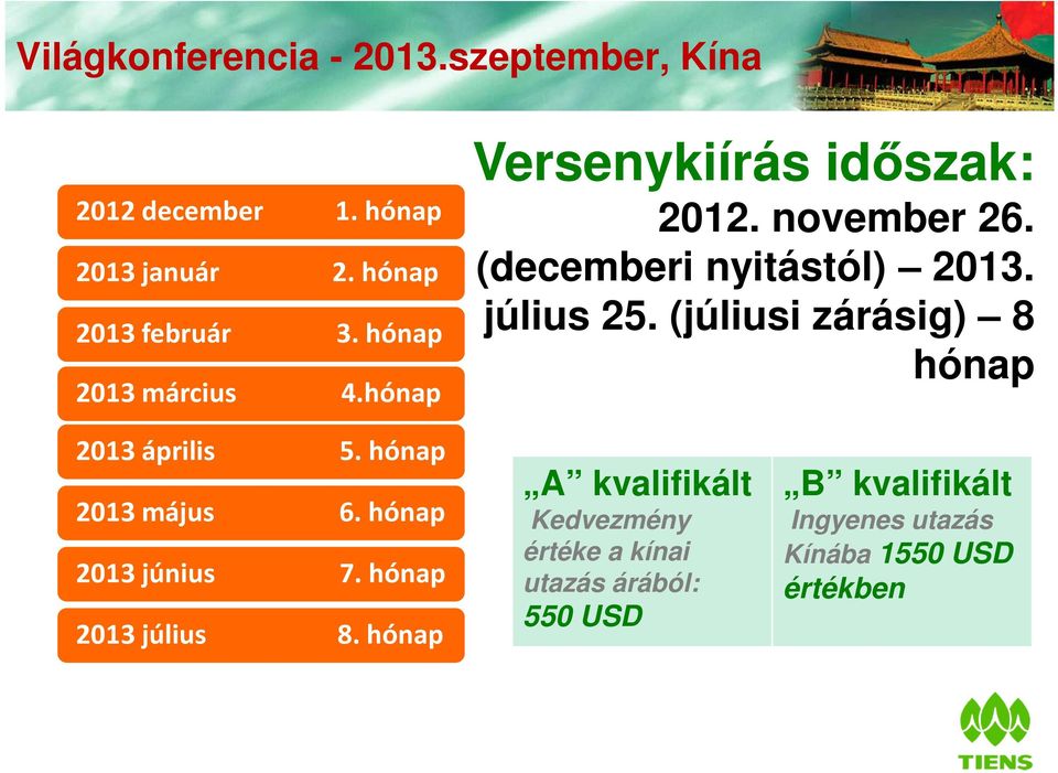 (júliusi zárásig) 8 hónap 2013 április 5. hónap 2013 május 6.