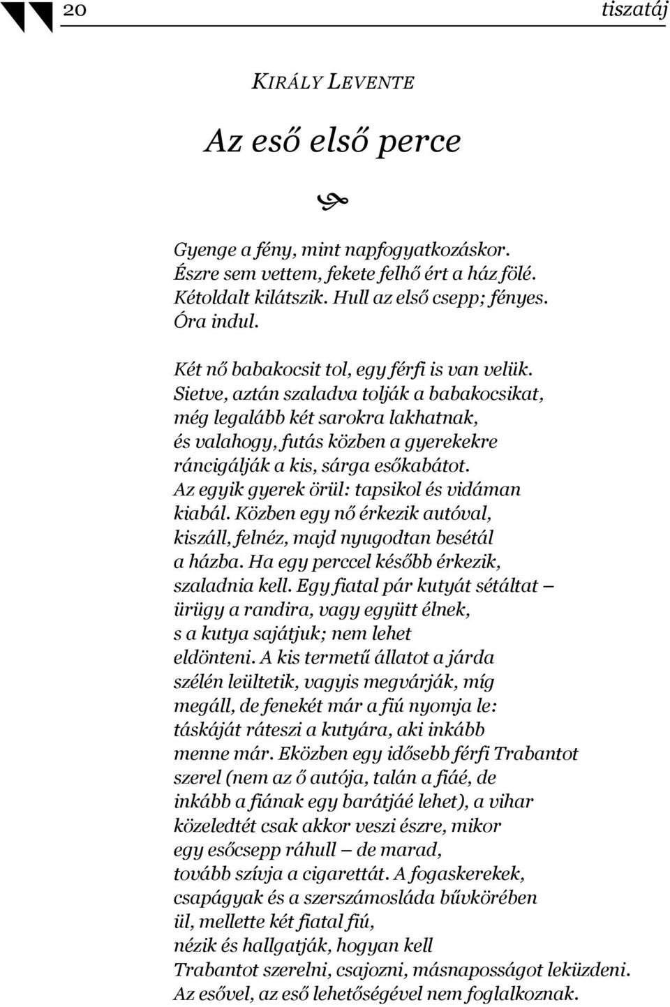 Sietve, aztán szaladva tolják a babakocsikat, még legalább két sarokra lakhatnak, és valahogy, futás közben a gyerekekre ráncigálják a kis, sárga esőkabátot.