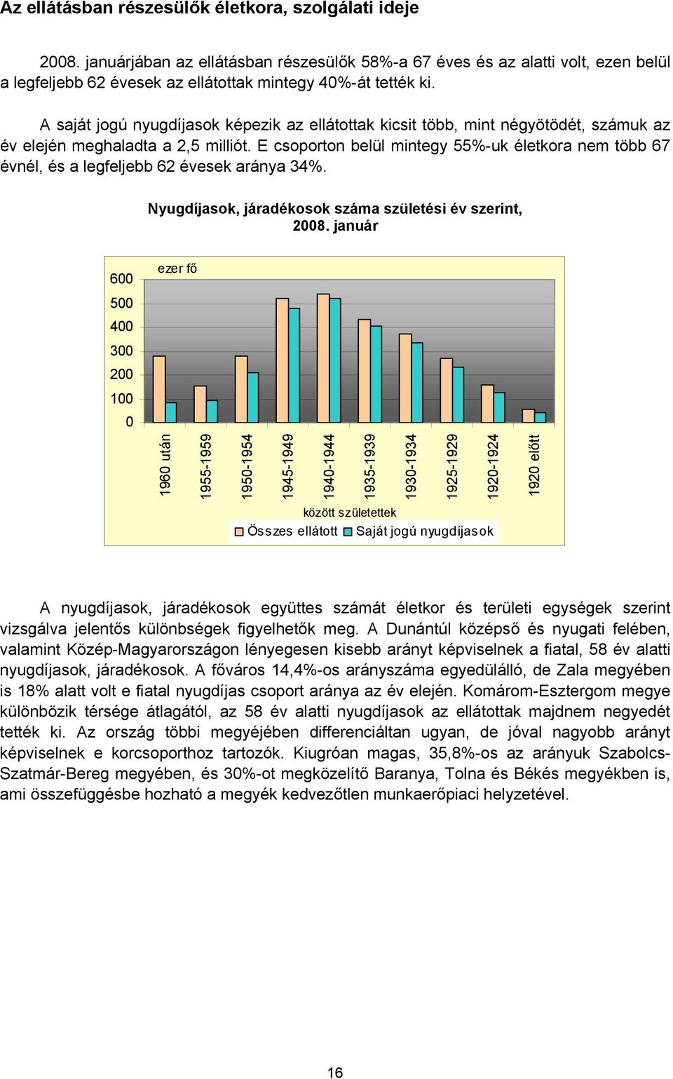 A saját jogú nyugdíjasok képezik az ellátottak kicsit több, mint négyötödét, számuk az év elején meghaladta a 2,5 milliót.