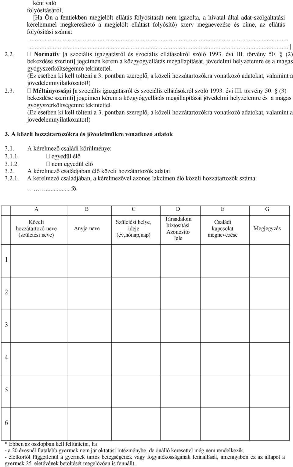 (2) bekezdése szerinti] jogcímen kérem a közgyógyellátás megállapítását, jövedelmi helyzetemre és a magas gyógyszerköltségemre tekintettel. (Ez esetben ki kell tölteni a 3.