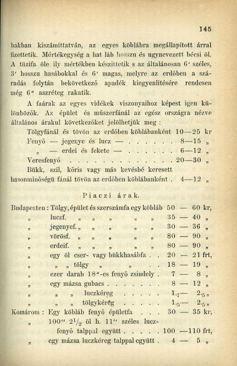 rakatik. A faárak az egyes vidékek viszonyaihoz képest igen különbözők.