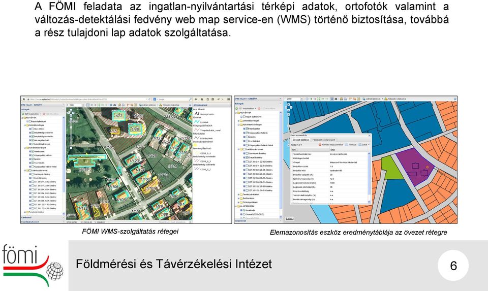 biztosítása, továbbá a rész tulajdoni lap adatok szolgáltatása.