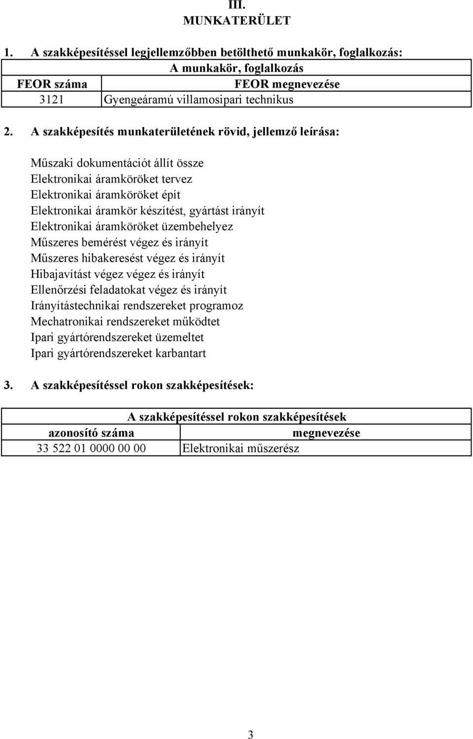 irányít Elektronikai áramköröket üzembehelyez Műszeres bemérést végez és irányít Műszeres hibakeresést végez és irányít Hibajavítást végez végez és irányít Ellenőrzési feladatokat végez és irányít