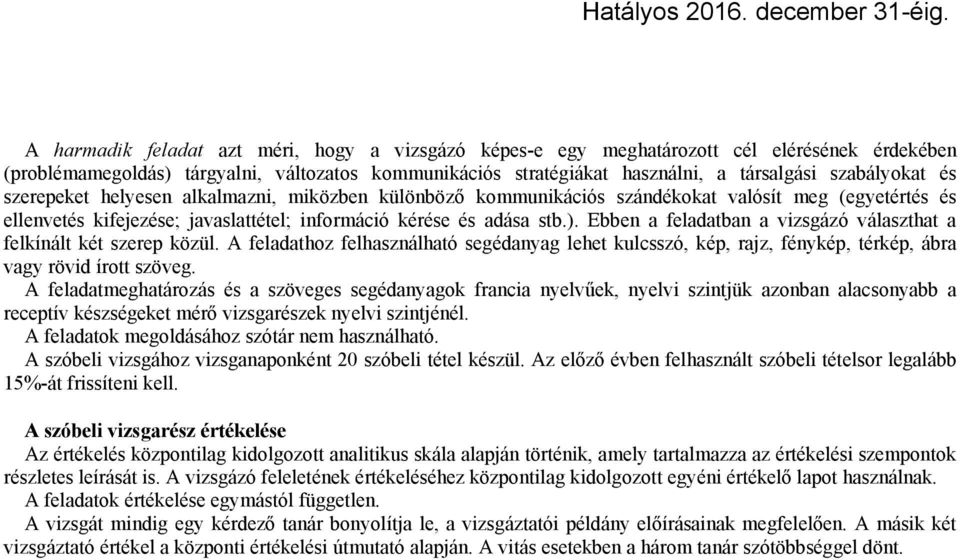 Ebben a feladatban a vizsgázó választhat a felkínált két szerep közül. A feladathoz felhasználható segédanyag lehet kulcsszó, kép, rajz, fénykép, térkép, ábra vagy rövid írott szöveg.