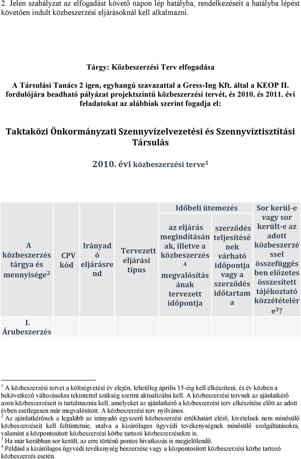 és 2011. évi feladatokat az alábbiak szerint fogadja el: Taktaközi Önkormányzati Szennyvízelvezetési és Szennyvíztisztítási Társulás 2010.