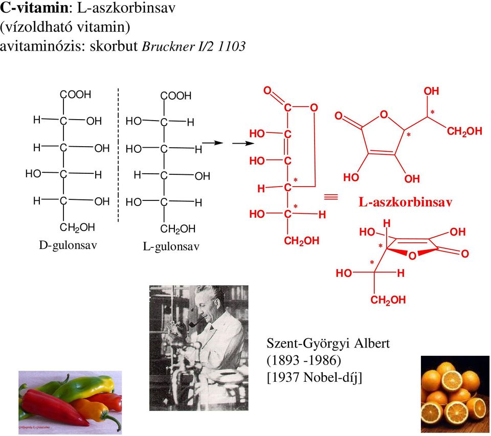 D-gulonsav 2 L-gulonsav 2 L-aszkorbinsav 2 2