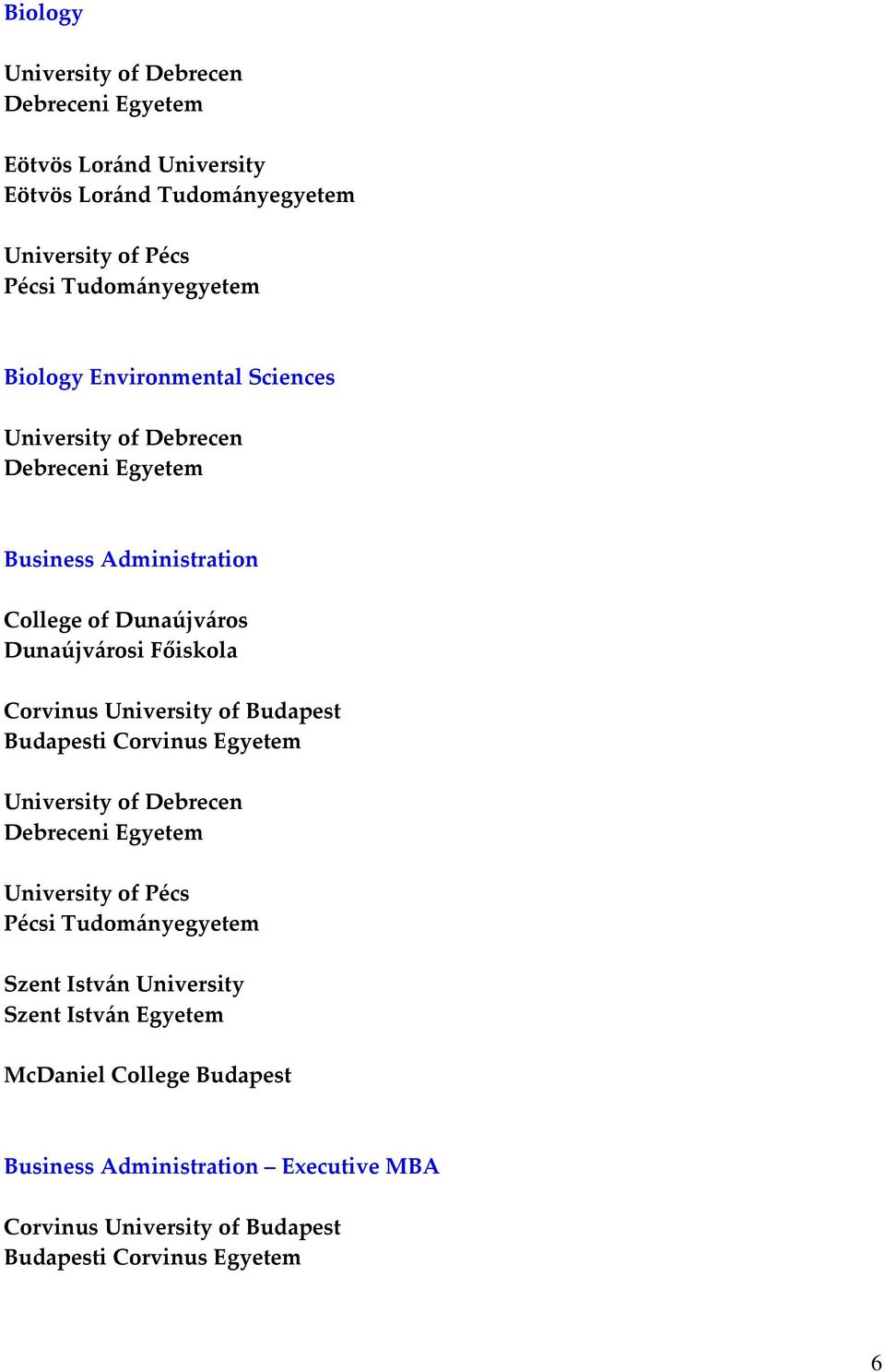 Budapesti Corvinus Egyetem McDaniel College Budapest Business