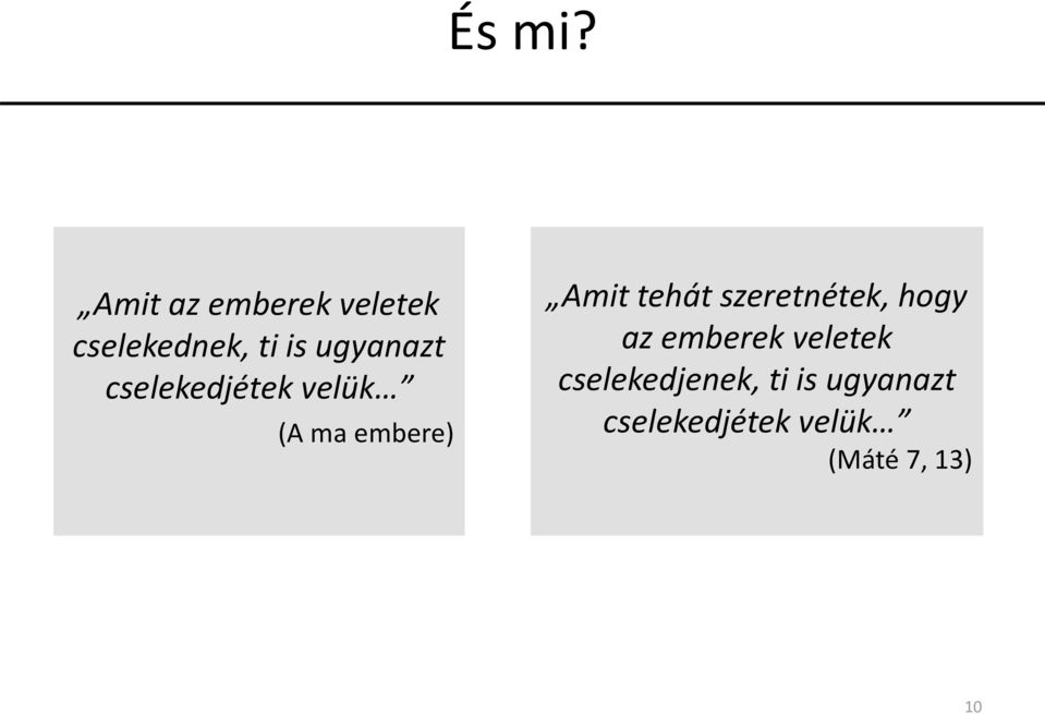cselekedjétek velük (A ma embere) Amit tehát