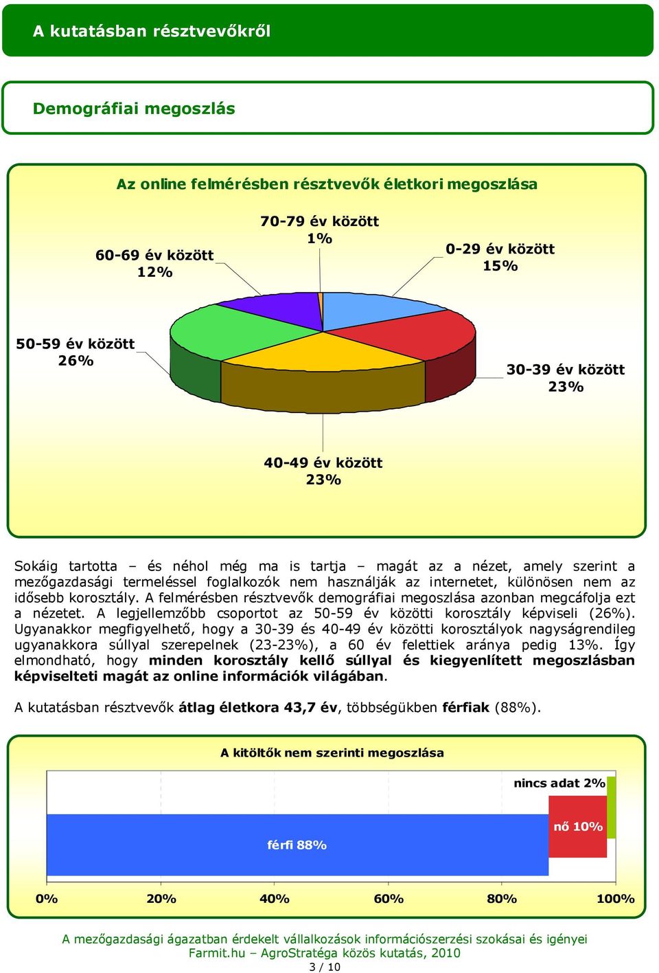 A felmérésben résztvevők demgráfiai megszlása aznban megcáflja ezt a nézetet. A legjellemzőbb csprtt az 50-59 év közötti krsztály képviseli (26%).