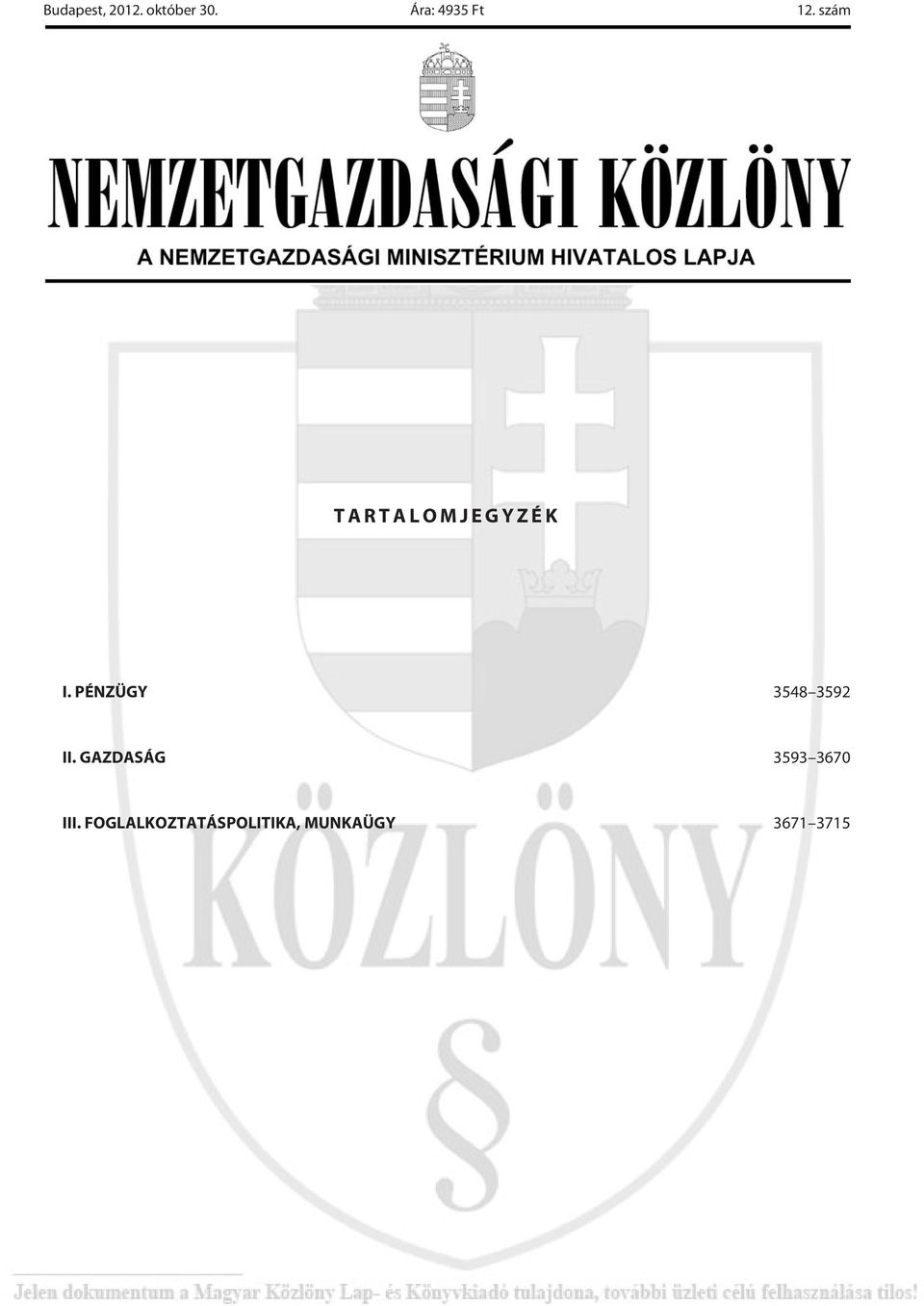 PÉNZÜGY 3548 3592 II.