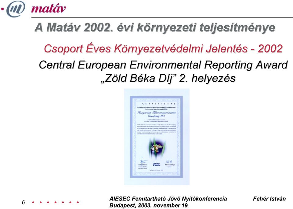Éves Környezetvédelmi Jelentés - 2002